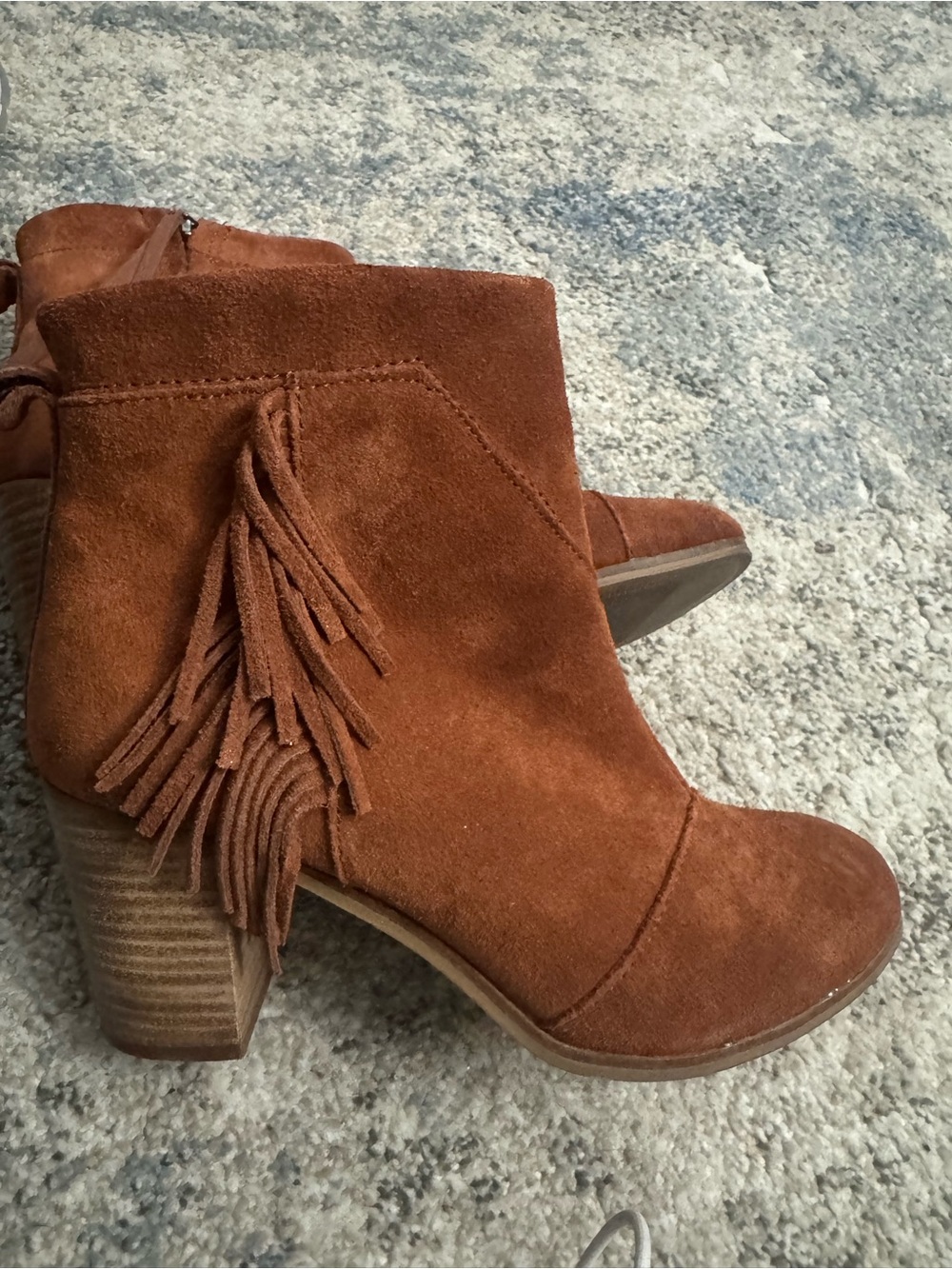 Toms Chestnut Brown Suede Tassel Ankle Boots - Women